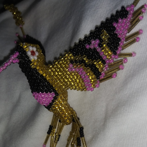 Hummingbird Loom Beaded Necklace - Picture 9 of 16